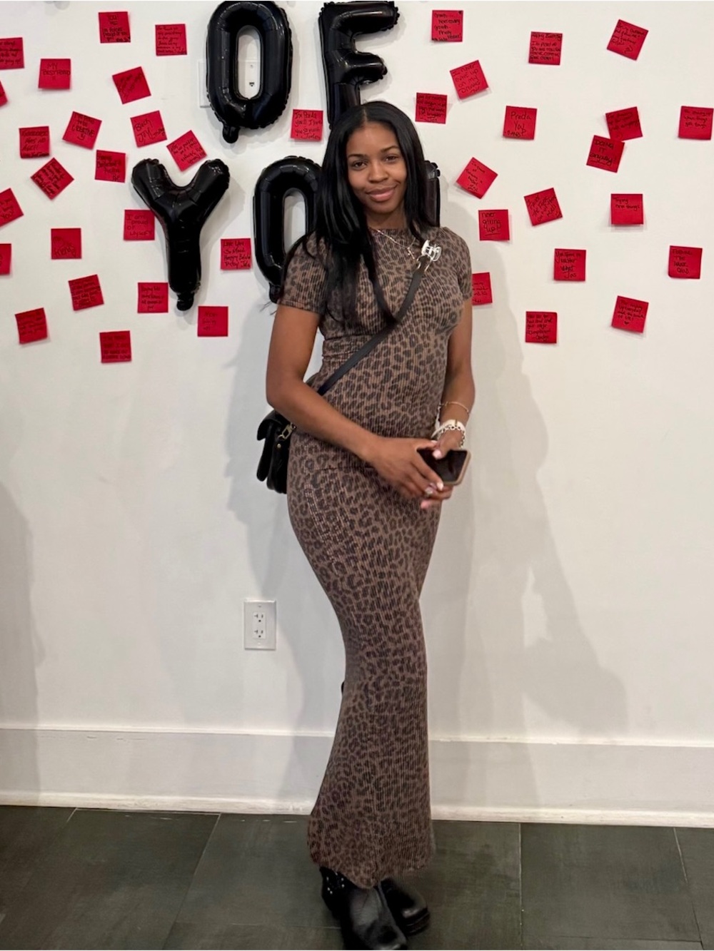 Fashion Nova Brown Leopard Print Maxi Dress